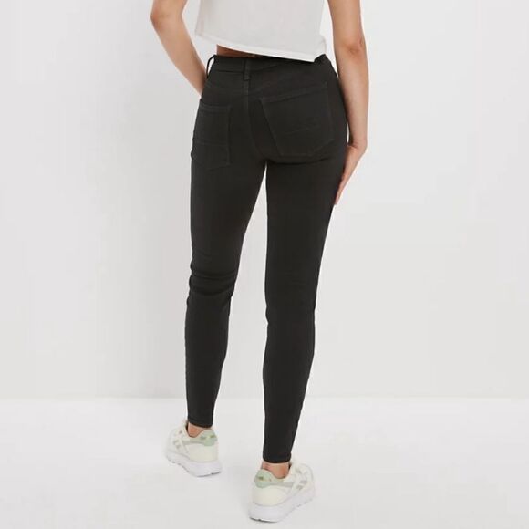 American Eagle 360 NE(X)T Curvy Super Hi-Rise High Waisted Jegging Black Jeans - Picture 5 of 10